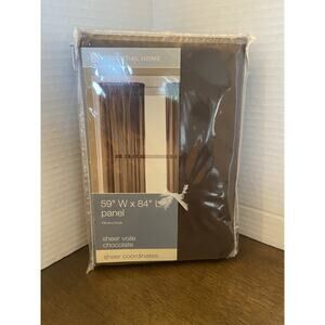 KMART Essential Home 59"Wx84"L sheer voile CHOCOLATE panel NEW